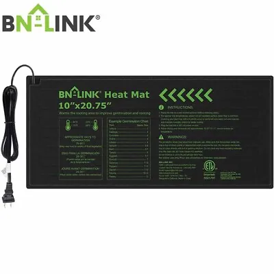 BN-LINK Seedling Heat Mat Warm Hydroponic Heating Pad 10 X20.25  For Seed Start • $13.99