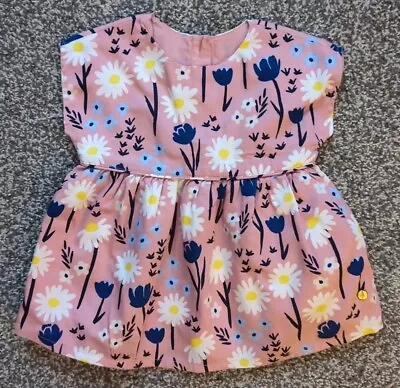 MARKS AND SPENCER Baby Girls 3-6 Months Pink Summer Dress (A193) • £1.40