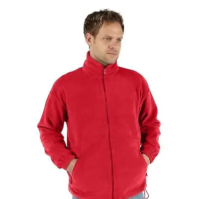 Mens Fleece Jacket Full Zip Up Polar Work Warm Anti Pill Outdoor Coat Top Pocket • £12.99