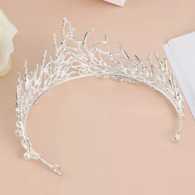 Alloy Baroque Queen Crown Crystal Tiara Wedding Headpiece-XL • £10.55