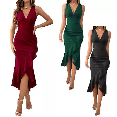 Womens Fishtail Dress Birthday Ball Gowns Vintage Dresses High-Low Hem Cocktail • $6.43