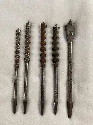 5 VINTAGE Tools Brace Bit Drill Spur Auger • RUSSELL JENNINGS  ☆ USA • $9.95
