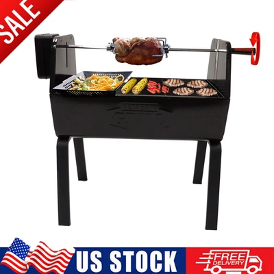 $77 • Buy 21.5'' Charcoal Grill BBQ Smoker Cooker Barbecue Outdoor Portable Rotisserie US