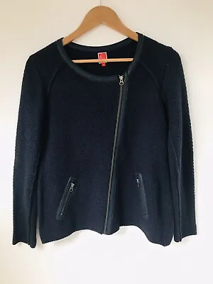 £10 • Buy Miss Captain Women's Jacket UK 12 Navy Blue 100% Cotton Zipped Cardigan