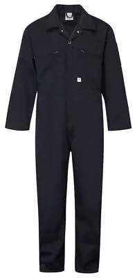 Mens Blue Castle Zip Front Boiler Suit Overall Coverall Mechanic College 366 • £21.95