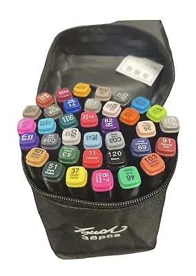£13.99 • Buy 36 Colour Drawing Watercolour Brush Pens Set Dual Tips Soft Fine Art Markers UK