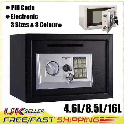 High Security Solid Steel Safes Keys Lock Safety Box Home Office Money Cash Safe • £18.50