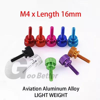 M4 Knurled Thumb Screws Aluminum Hand Grip Knob Bolts Thumbscrew Colorful L=16mm • $2.95