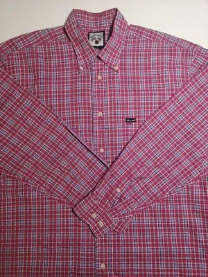 FACONNABLE Red Checks Cotton Shirt Designed By A Goldberg- Medium 15  Collar • £19.75