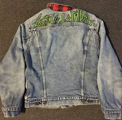 Vtg 80s Levis Toxic Holocaust AC AB Trucker Jacket S USA Punk Grunge Biker 90s • $119.95