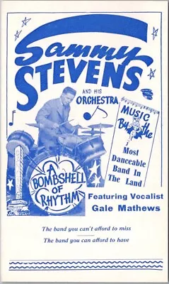 C1940s Music Advertising Postcard SAMMY STEVENS ORCHESTRA Big Band / Unused • £5.07