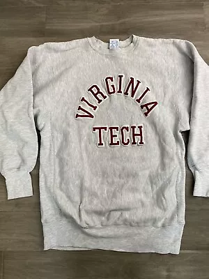 Vintage Virginia Tech Champion Reverse Weave Sweatshirt Crewneck Size 2xl Nca • $78