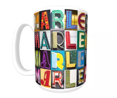 MARLEY Coffee Mug / Cup Featuring The Name In Photos Of Sign Letters • $21.75