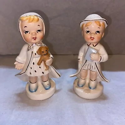 VTG MCM VICTORIA CERAMICS Boy Girl Salt Pepper Shakers Made In Japan • $49.99