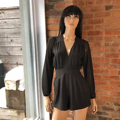 Amazing MOTEL ROCKS Long Sleeve Romper Black Size S EC $130 • $49