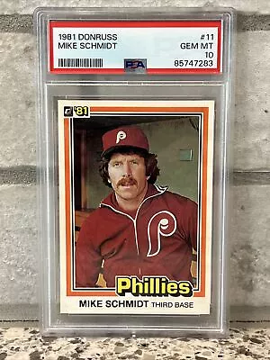 1981 Donruss #11 Mike Schmidt Philadelphia Phillies PSA 10 GEM MT • $157.50