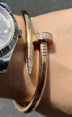 Cartier Juste Un Clou Bracelet Medium Model /18k Rose Gold/Diamonds Size 18 • $14999