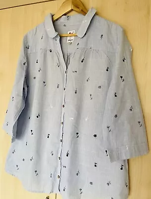 Mantaray Summer Spring Shirt Blouse 22 Chambray • £6.99