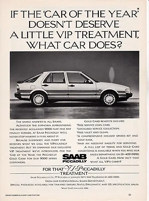 1986 Saab 9000 Sedan London England Dealership Magazine Ad - 8.5x11.5 Inches • $2.49