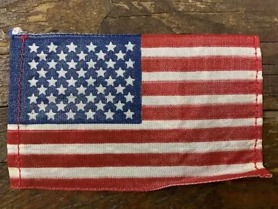 Vintage Cloth Mini FLAG & METAL USA AMERICA Ensign Merchant Flag 1970's EVC • $12.99