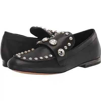 Karl Lagerfeld Avah Studded Crystal Loafer Shoes Womens Size 6.5 Black • $29.40