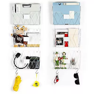 Wall File Holder 6 Pockets Hanging Wall File Organizer For Papers Files Cli... • $51.68