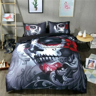 £19.99 • Buy Gothic Skull Tattoo Duvet Cover Quilt Cover Bedding Set With Pillow Cases