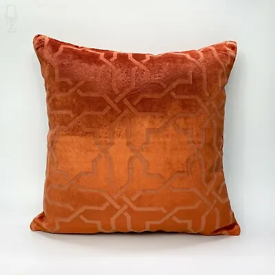 Copper Silk Velvet Traditional Cushion Cover | 18x18  (45x45cm) | Double Sided  • £39.65