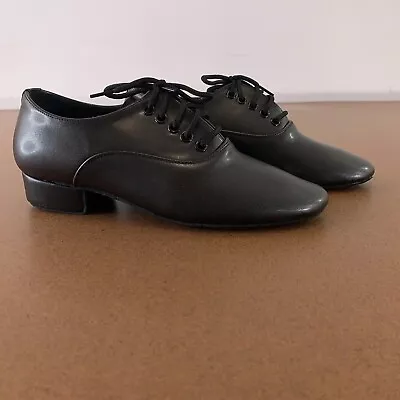 Bokimd Men's Shoe Size 7 Black Leather Lace Up Ballroom Dance Shoes New • $25.49