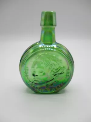 $4.99 • Buy Wheaton Mini Presidential Bottle, Green Carnival Glass, Franklin Pierce  1971