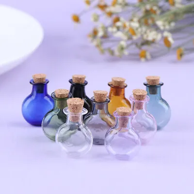 2Pcs Mini Glass Bottles Wishing Bottle With Corks Tiny Jars Vials Storage Bot L3 • $1.37