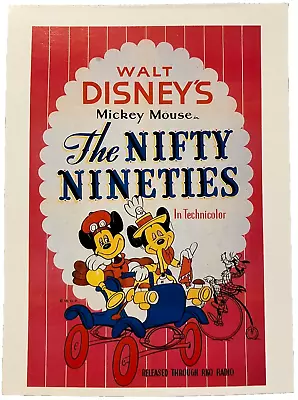 Postcard Mickey Mouse Movie:  The Nifty Nineties  From Walt Disney Excel Cond • $3
