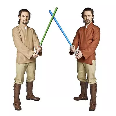 Star Wars Jedi Tunic Shirt Belt Luke Skywalker Obi Wan Men's Costume Khaki Brown • $29.37