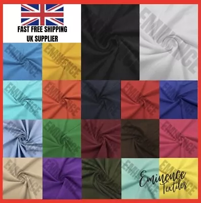Knitted Cotton Jersey Fabric Interlock Plain Stretch Material FREE P&P 63  Wide • £34.75