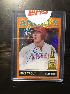 MIKE TROUT 2021 Topps All-Star Rookie Cup Orange Foil On Card Auto /25 Angels • $649.99