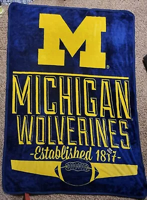 Northwest Michigan Wolverines Throw Blanket Est. 1817 6ft With Feel Me Tag  • $24.99