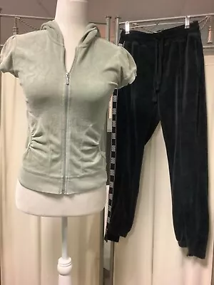 Ugg Iris Velour Jogger Pants Juicy Couture Sage Zip Up Hoodie Set Outfit Pxs • $120