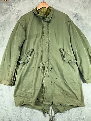 VTG M65 Korean War US Army Military Parka Fishtail Extreme Cold Weather Lined XS • $299.88