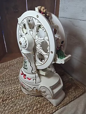 Avon 2001 Holiday Classic Ivory Porcelain Ferris Wheel Musical O' Christmas Tree • $30