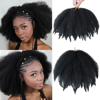 Short 8  Marley Braiding Hair Afro Kinky Curly Faux Locs Crochet Hair Extensions • $9.49