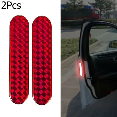 $3.67 • Buy 2x Red Reflective Safety Warning Strip Tape Car Door Bumper Stickers Accessories
