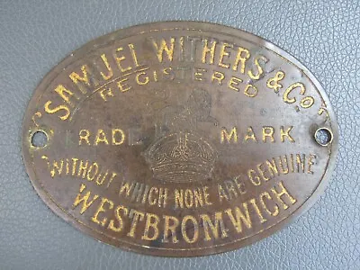 £20 • Buy Vintage Brass Samuel Withers & Co Safe Plate Plaque