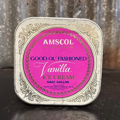 AMSCOL Half Gallon Vanilla Flavoured Vintage Ice Cream Tin • $38.90