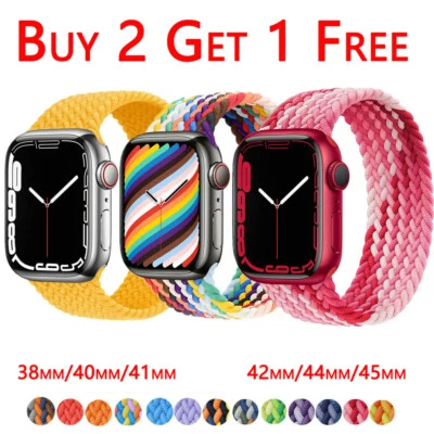 $5.49 • Buy Nylon Braided Solo Loop Strap Band For Apple Watch Series 8 7 6 SE 5 4 3 38~45mm