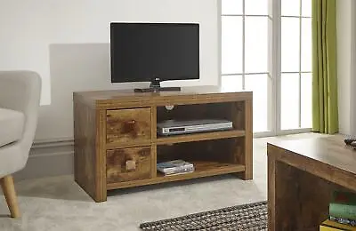 Jakarta Mango Tv Stand Unit Cupboard Shelf Cabinet Drawers Storage Wood Effect • £116.99