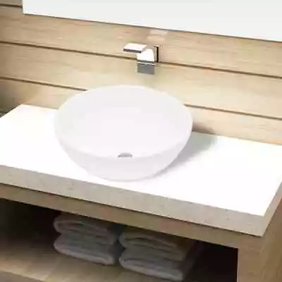 Ceramic Bathroom Basin Above Counter Hand Wash Vanity Round Sink White Gloss • $91.95