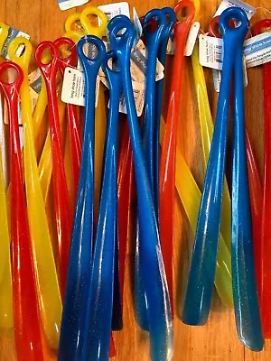 Plastic Shoehorn 18.5  Extra Long Large Shoe Horn Handle Colors Flexible New • $5.95