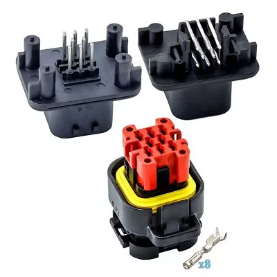 8 Pin Tyco AMPSEAL Automotive ECU PCB Male/Female Waterproof Connector Plug Kit • $3.80