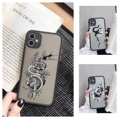 Black Snake Flowers Animals Phone Case Cover For IPhone 15 14 13 12 11 XS XR X 8 • $16.28