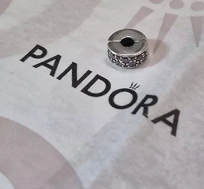 Pandora Pink Pave Clip Charm #791817PCZ Cubic Zirconia • £15